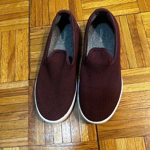 Allbirds Tree Loungers TL Maroon Comfort Walking Shoes Slip On Women's Size 8 US